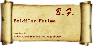 Belász Fatime névjegykártya